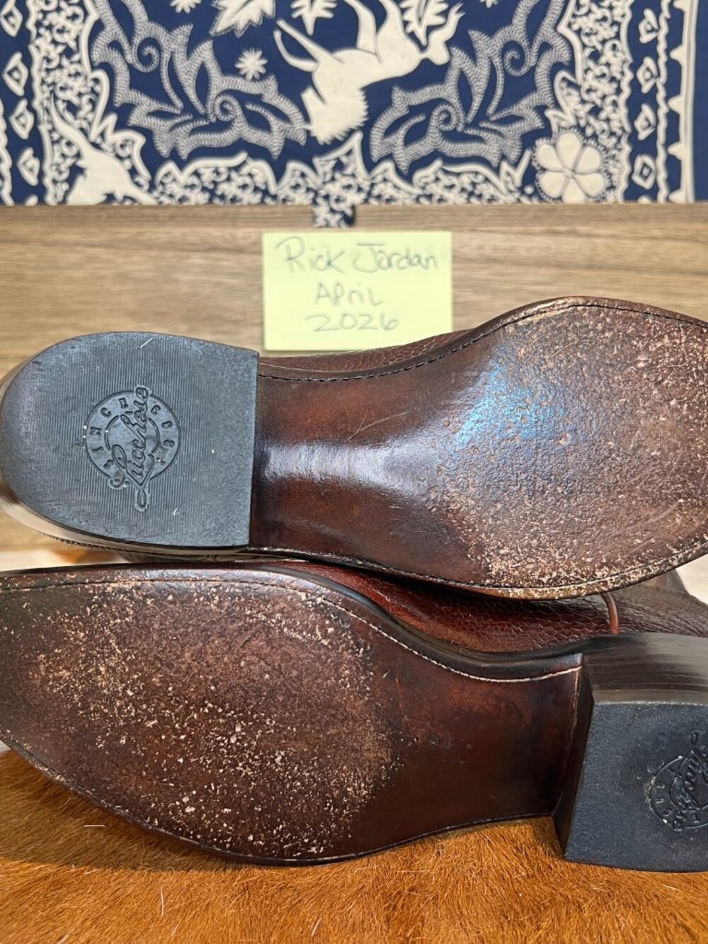 [SOLD] Lucchese Exotic Ostrich Leg Cowboy Boots in Men's Size 9D - Picture 6 of 9